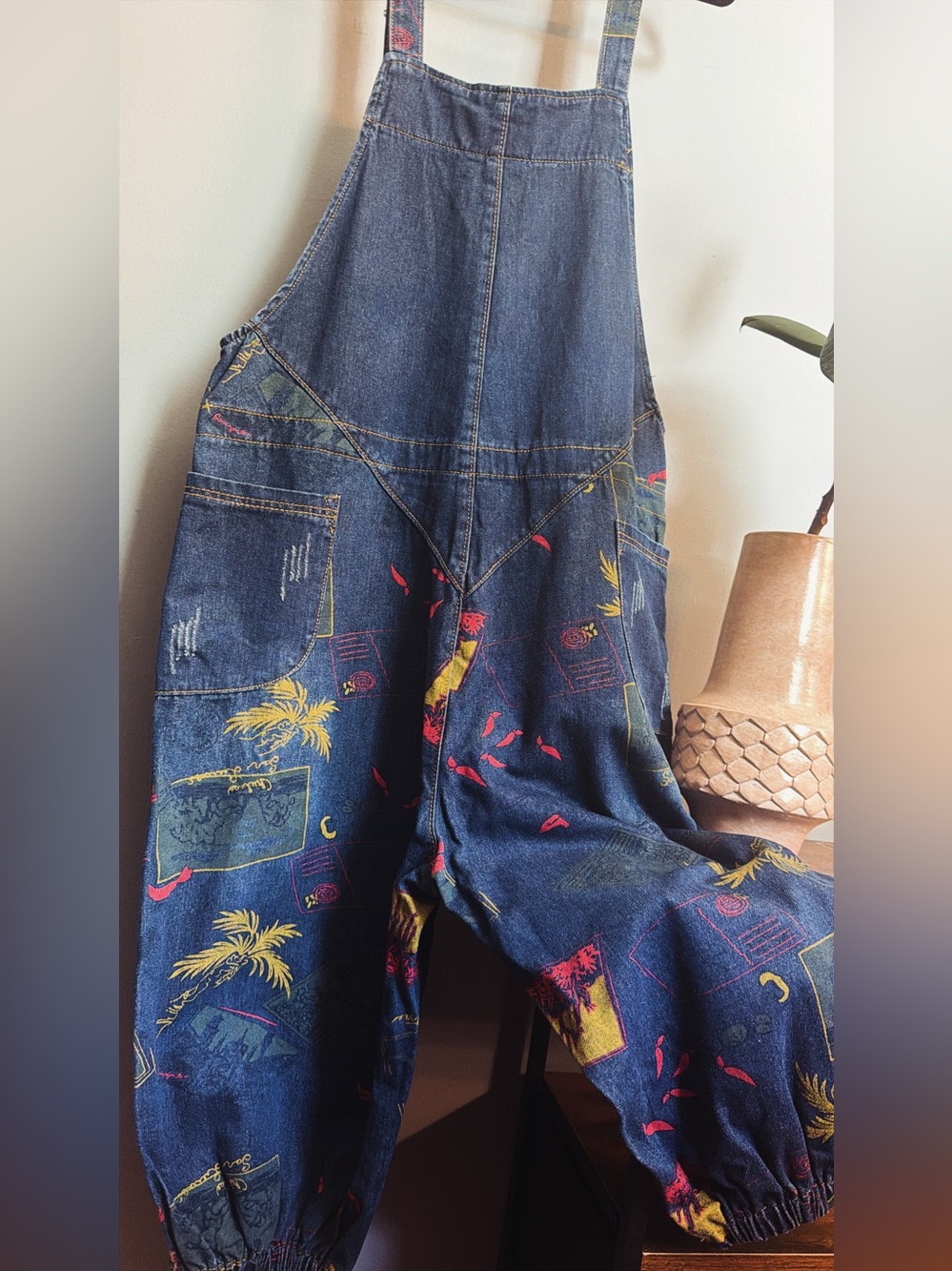 Oversized Graphic Denim Overalls | XXL | Streetwear